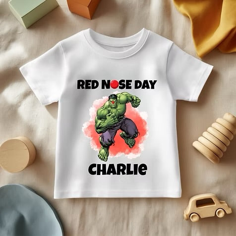 Hulk Red Nose Day - White T/Shirt - Long Sleeve Top - Jumper - Hoody