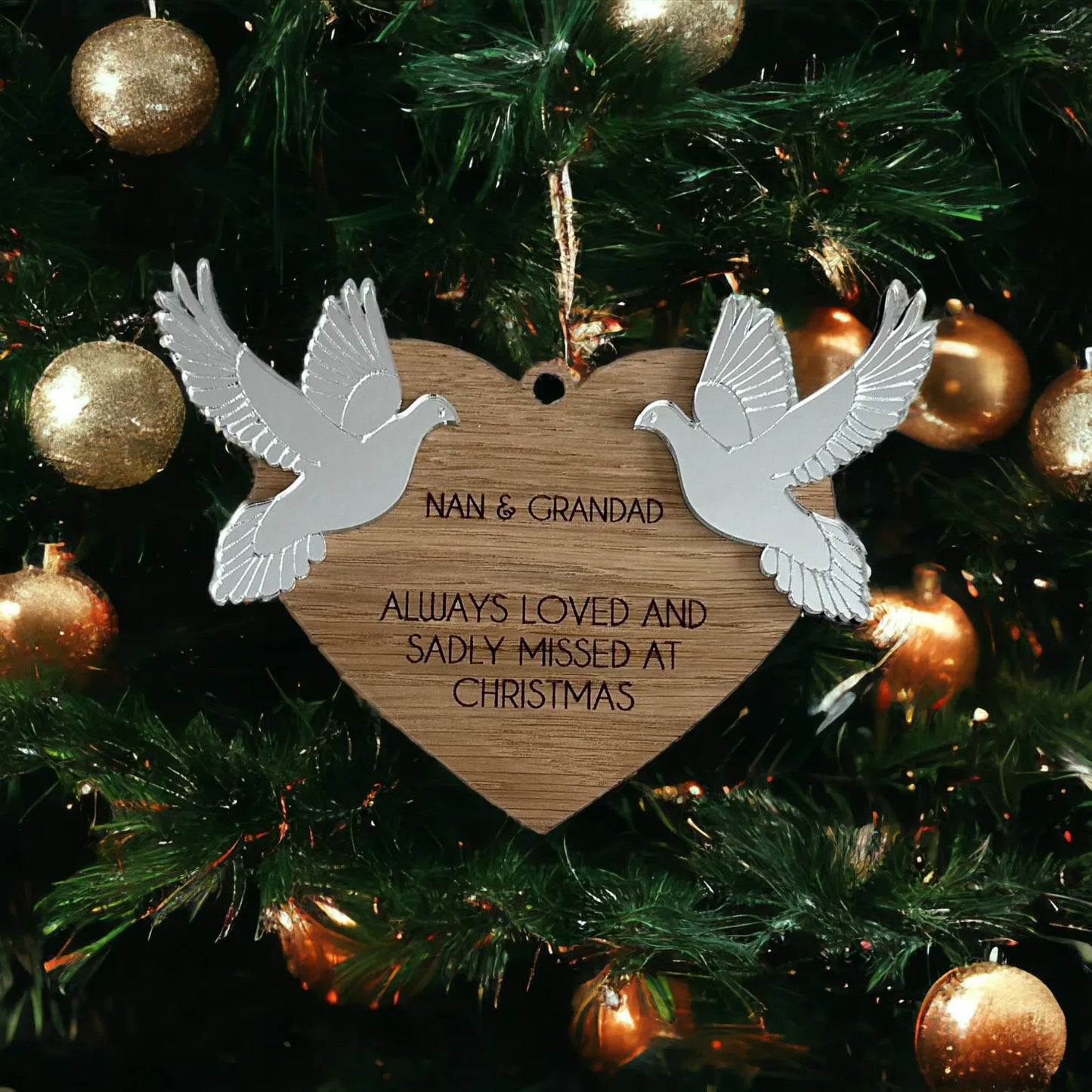 Christmas - 2 Dove Heart Bauble