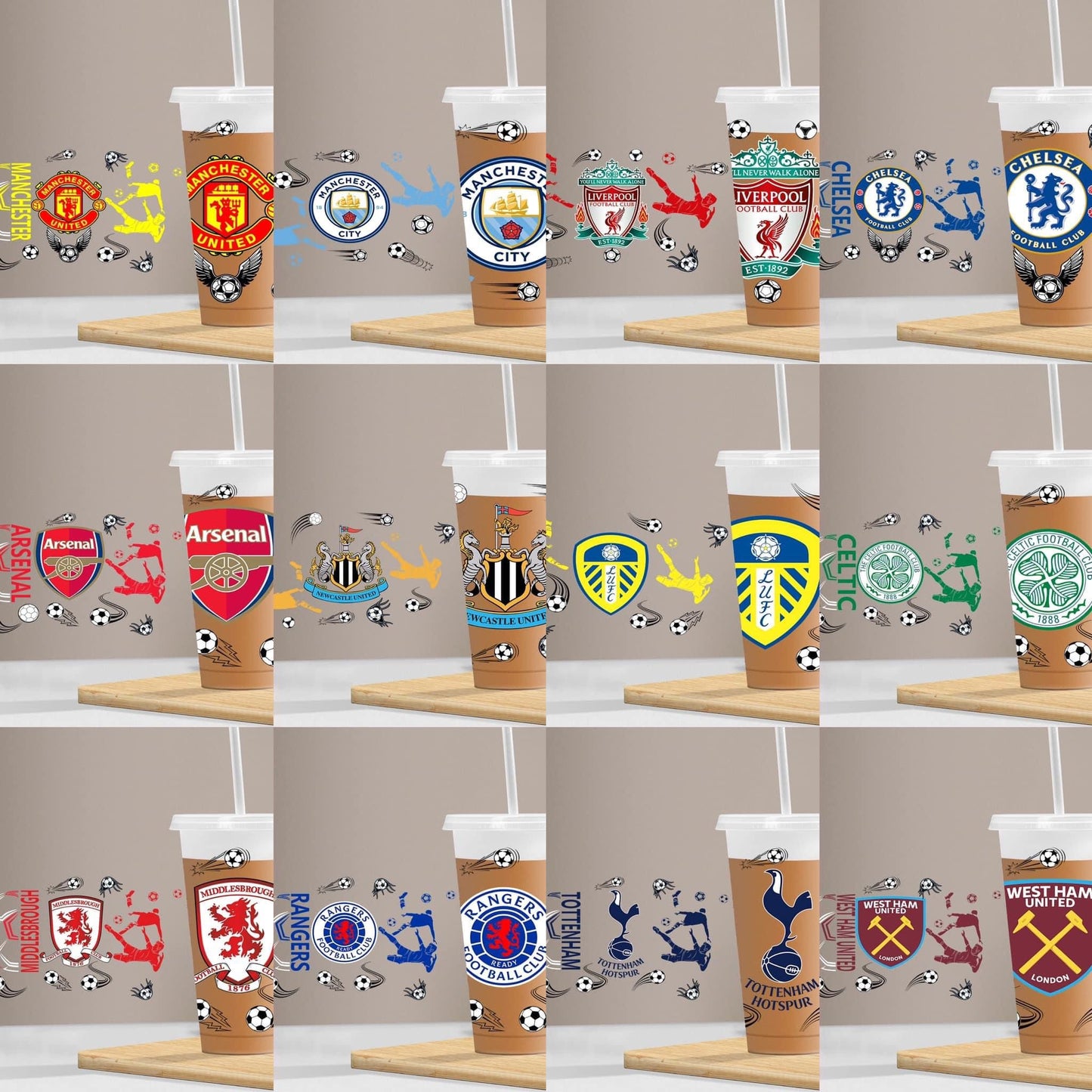 Football Themed Cold Cups