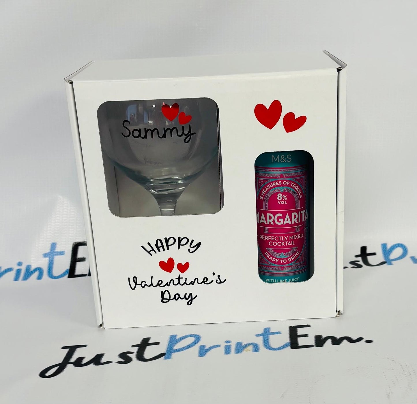 Valentine Glass & Can Holder Gift Box