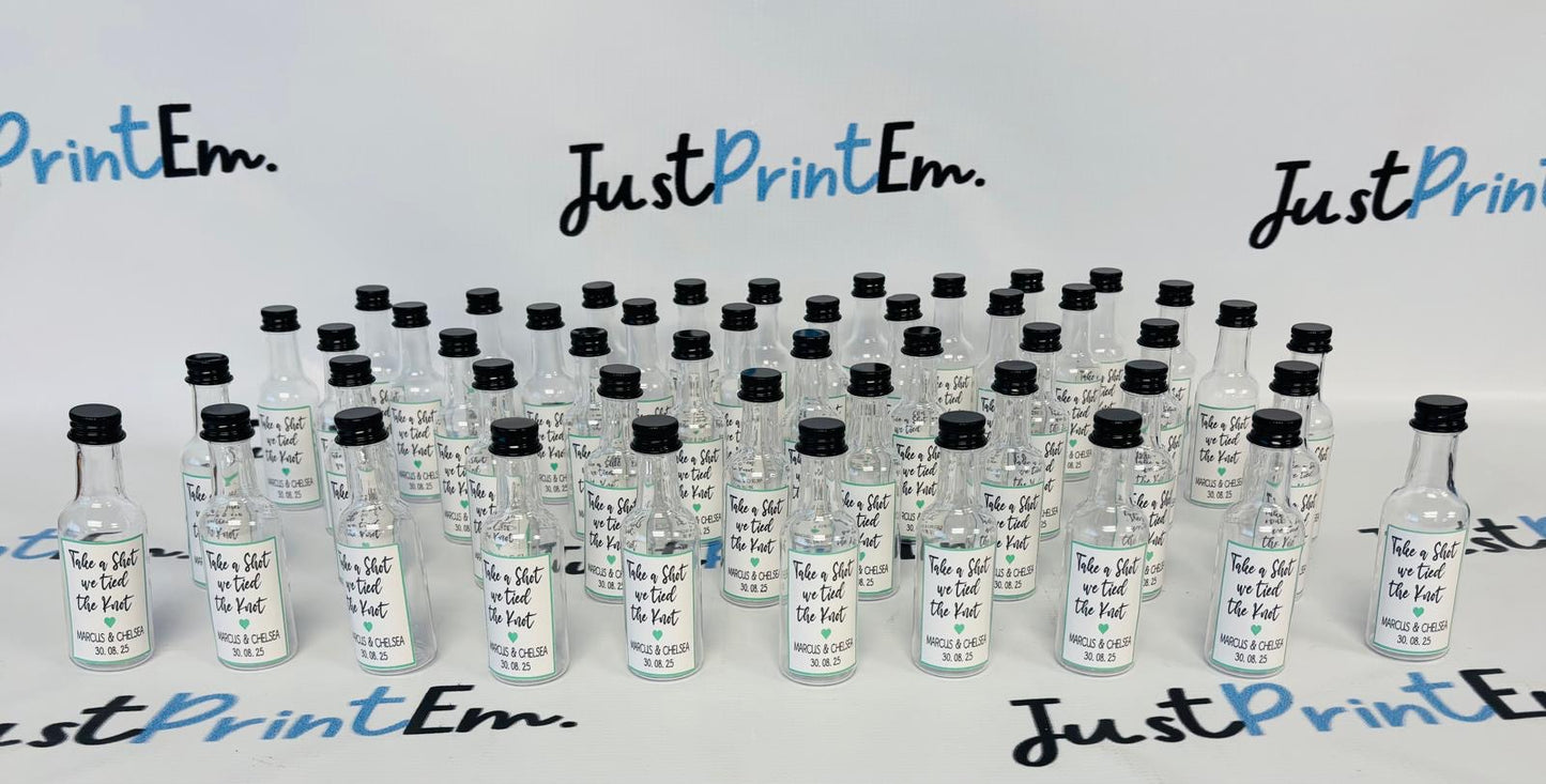 Mini Personalised Shot Bottles