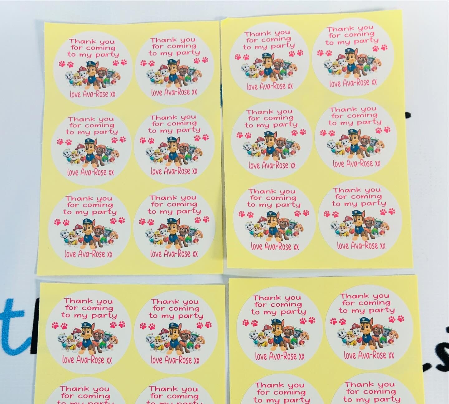 Personalised Stickers - 12 (per sheet)