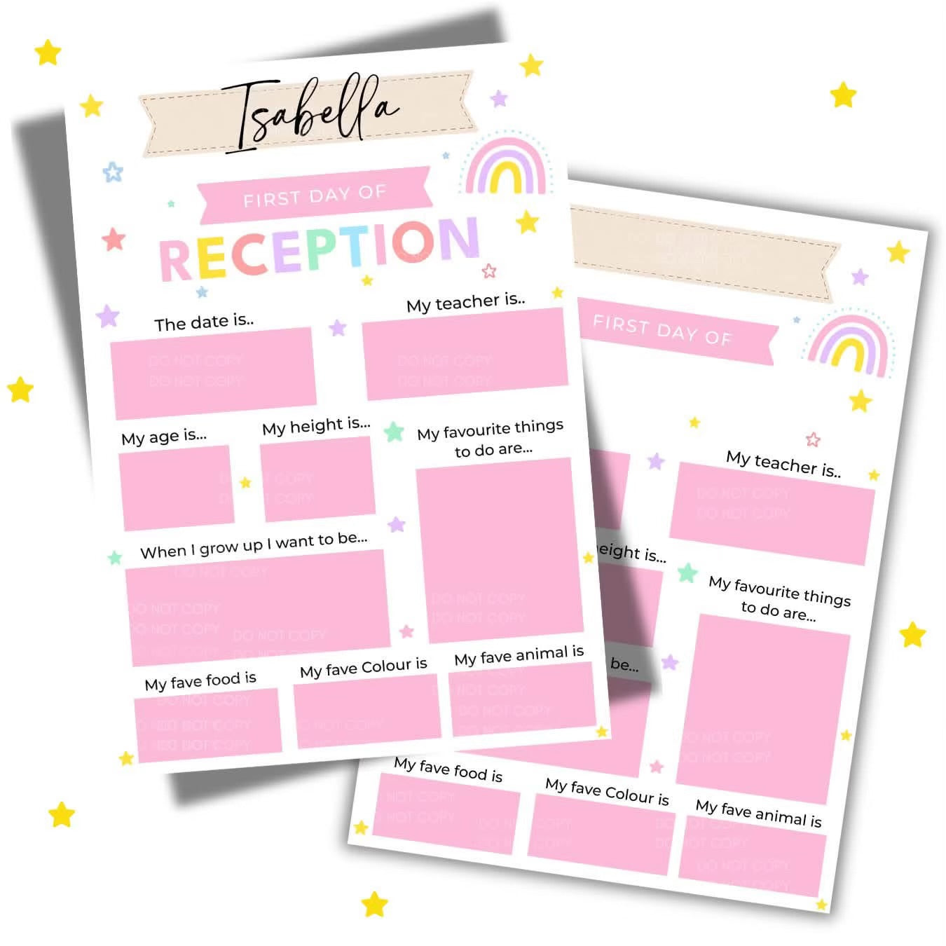 Starting Nursery/Reception/ School A4 Cards