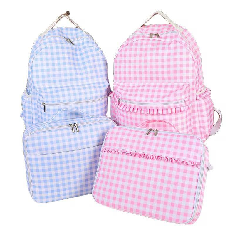 Gingham Backpack & Lunch Bag