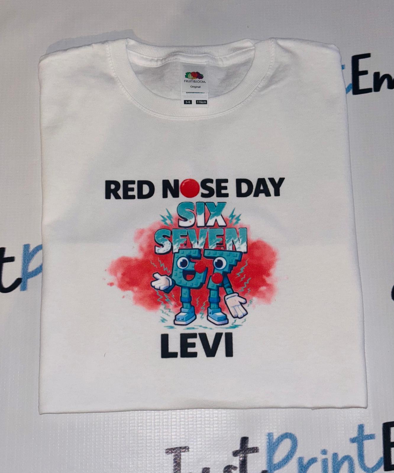 6 7 Red Nose Day - White T/Shirt - Long Sleeve Top - Jumper - Hoody