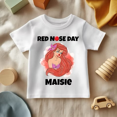Little Mermaid Red Nose Day - White T/Shirt - Long Sleeve Top - Jumper - Hoody