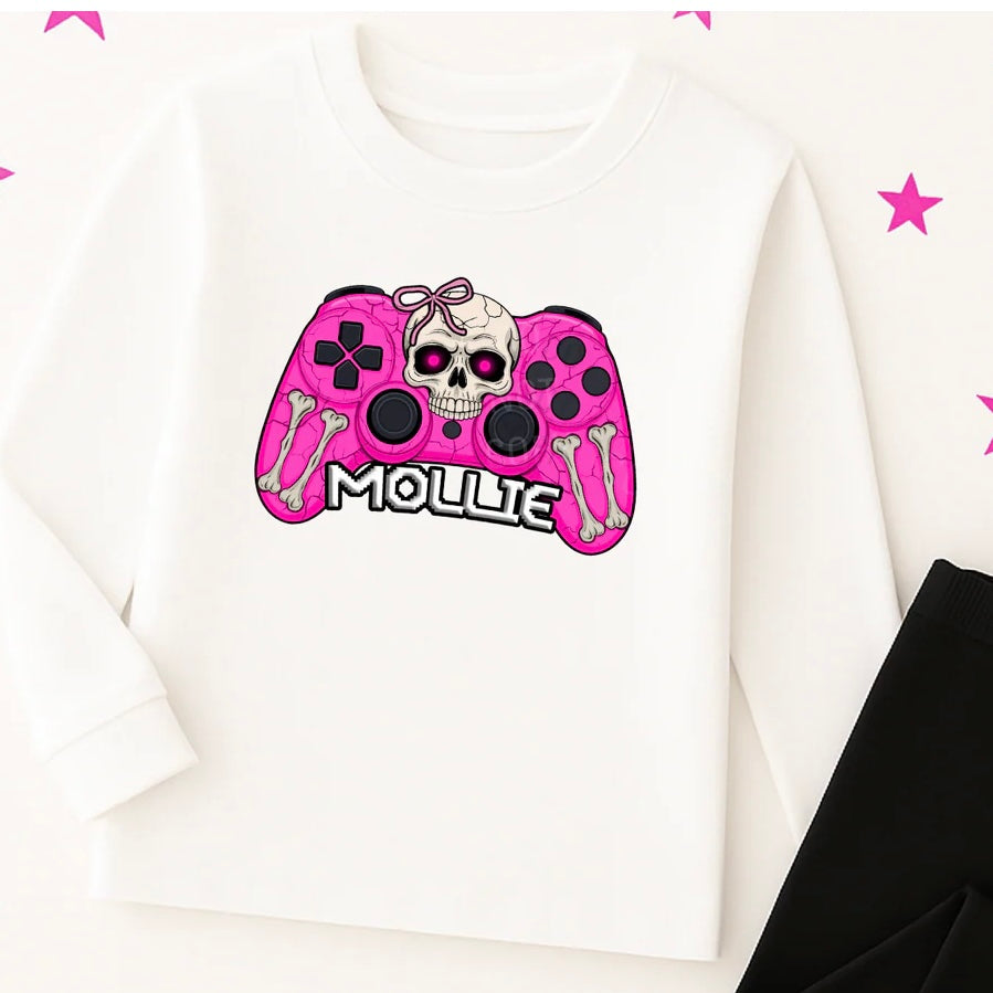Gamer - White T/Shirt - Long Sleeve Top - Jumper - Hoody