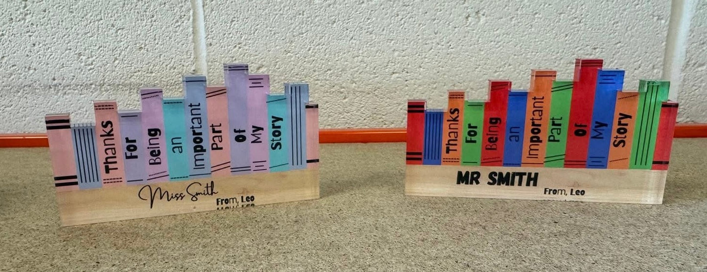 Teacher Acrylic Bookcase Stand