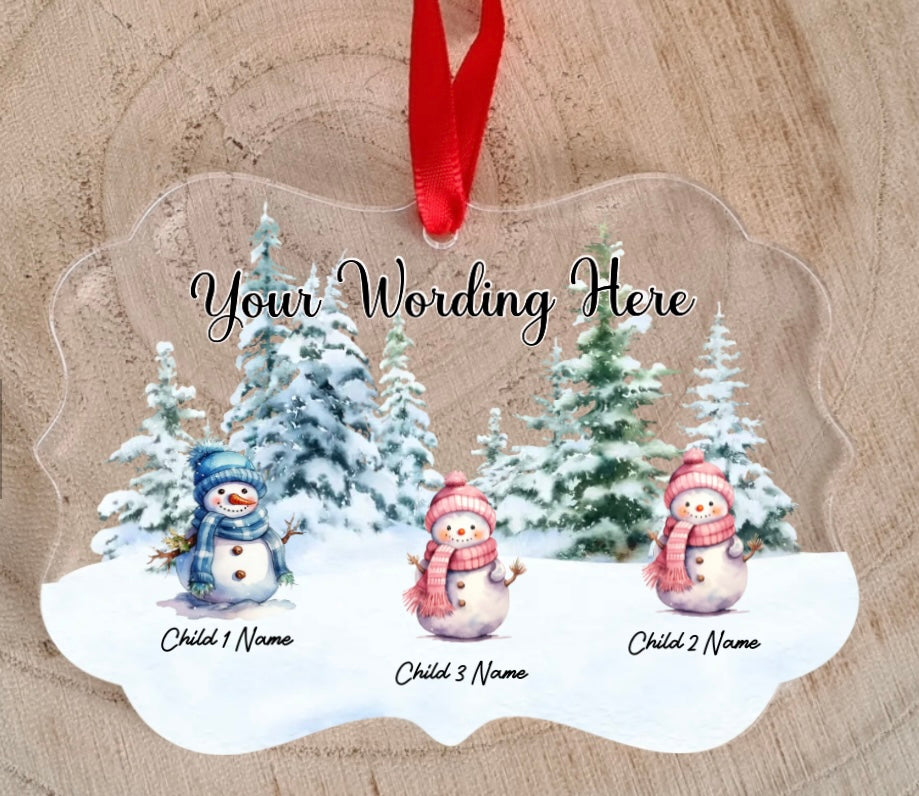 Snowman Personalised Tree Decoration