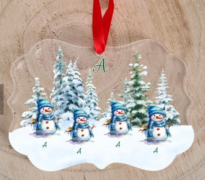 Snowman Personalised Tree Decoration