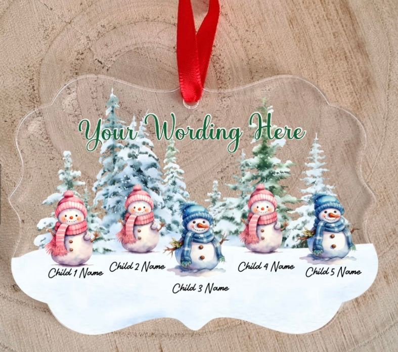 Snowman Personalised Tree Decoration
