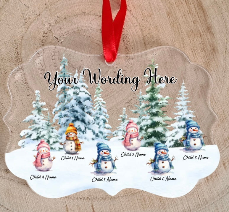 Snowman Personalised Tree Decoration