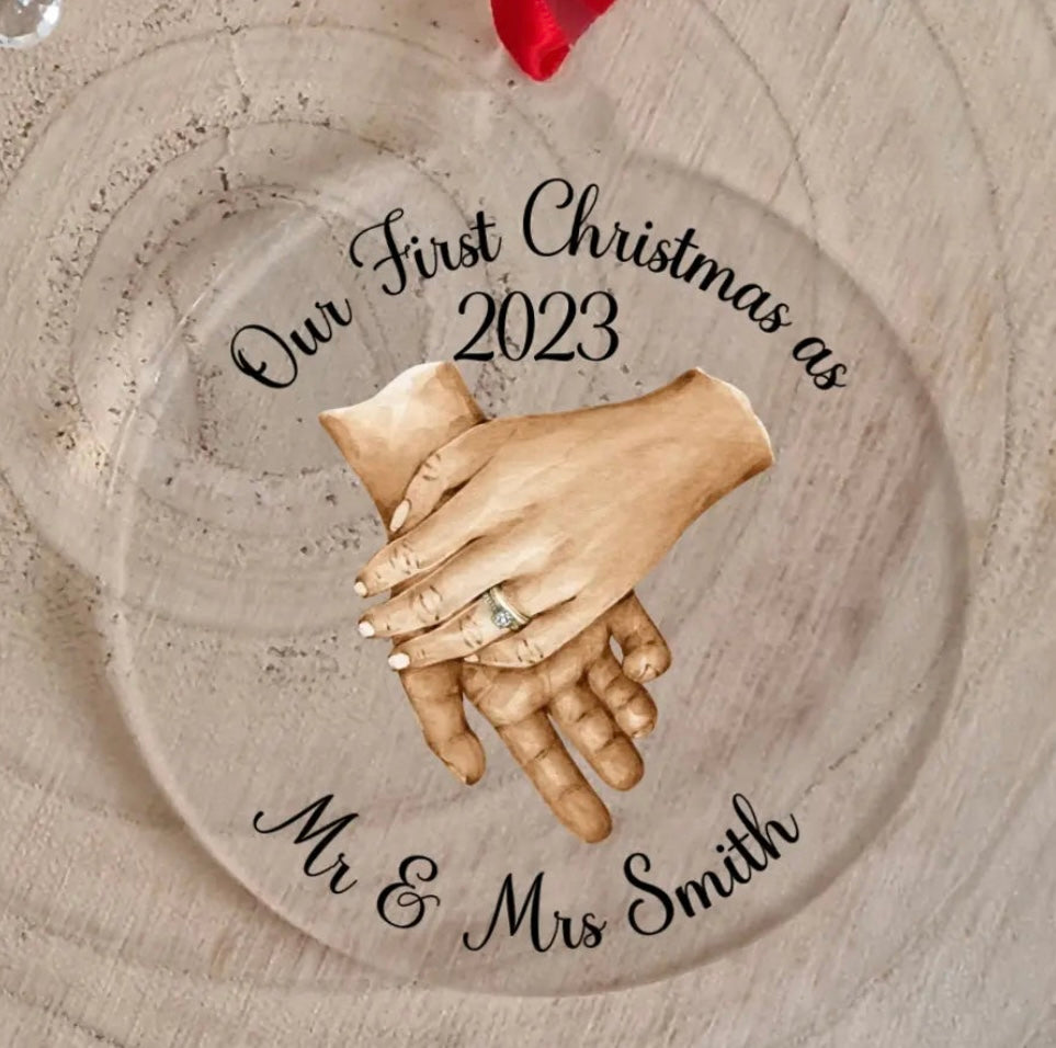 First Christmas as "Mr & Mrs" Tree Decoration