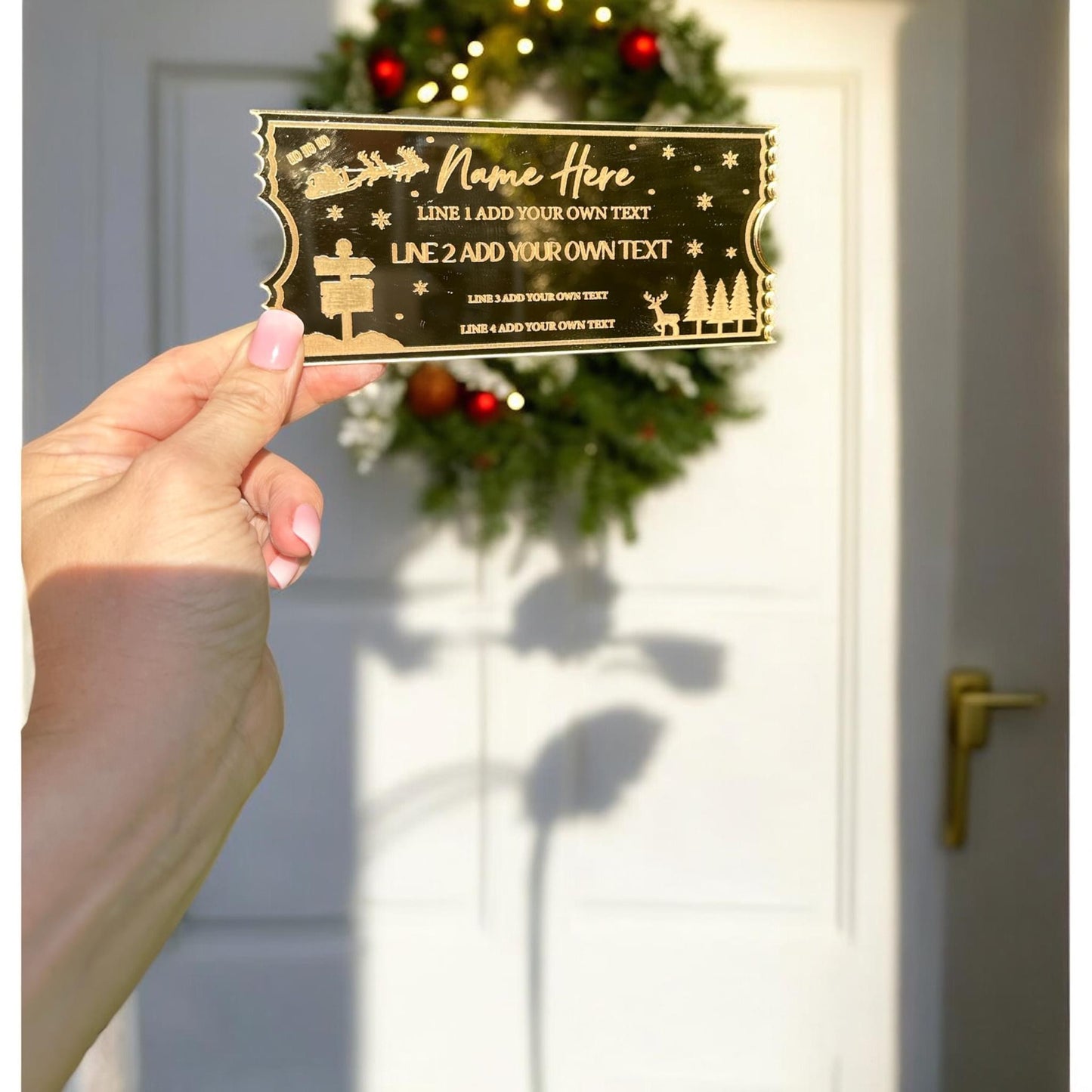 Santa Gold Acrylic Ticket
