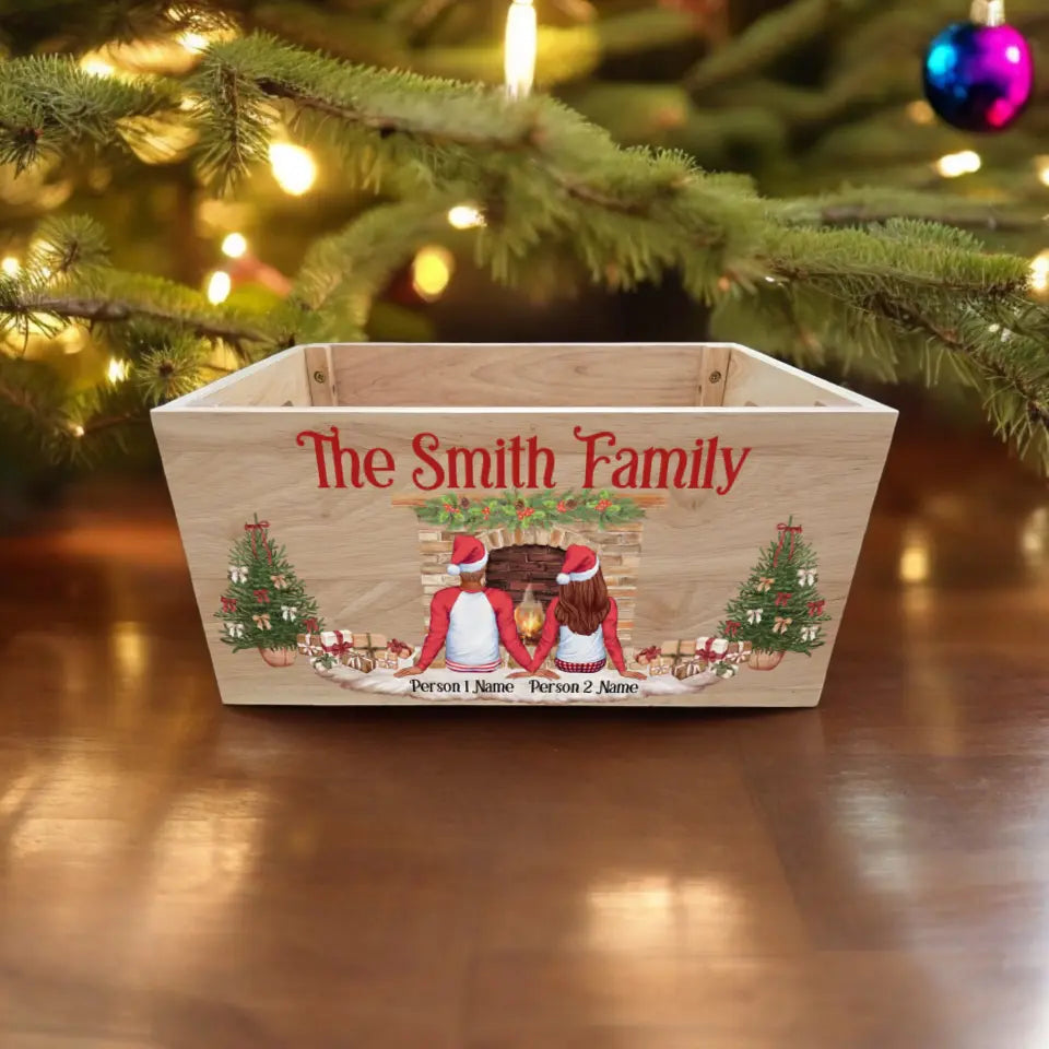 Family Personalised Christmas Wooden Box