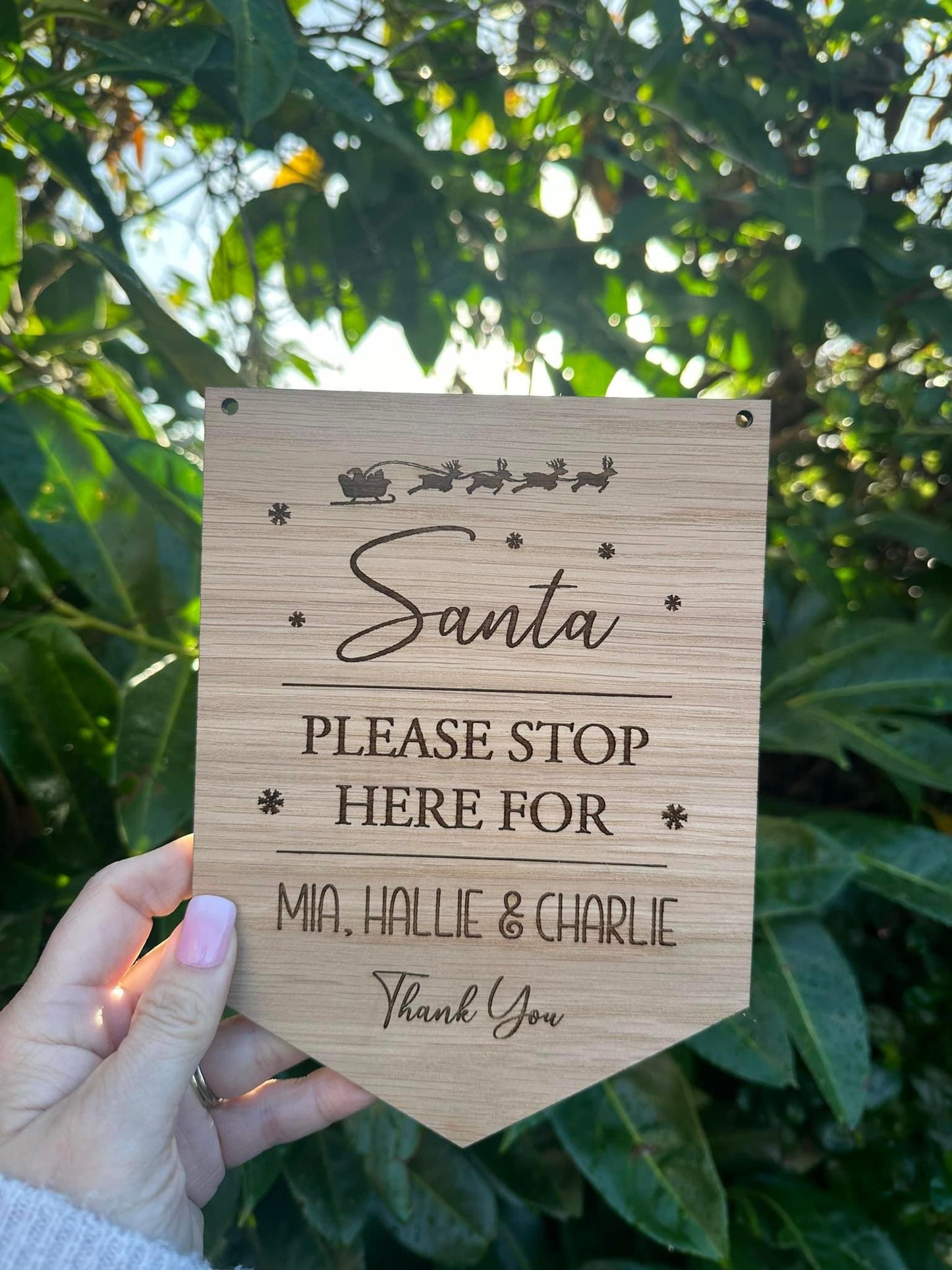 Santa Stop Here Wooden Sign