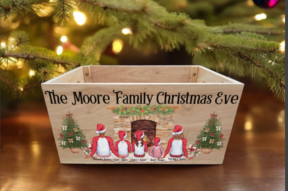 Family Personalised Christmas Wooden Box