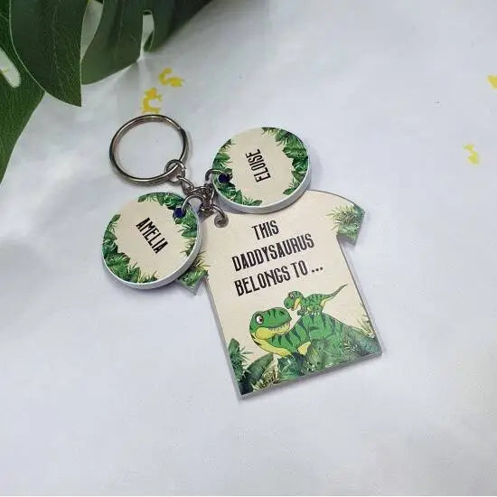 Dinosaur Printed T/Shirt with Circle Keyring