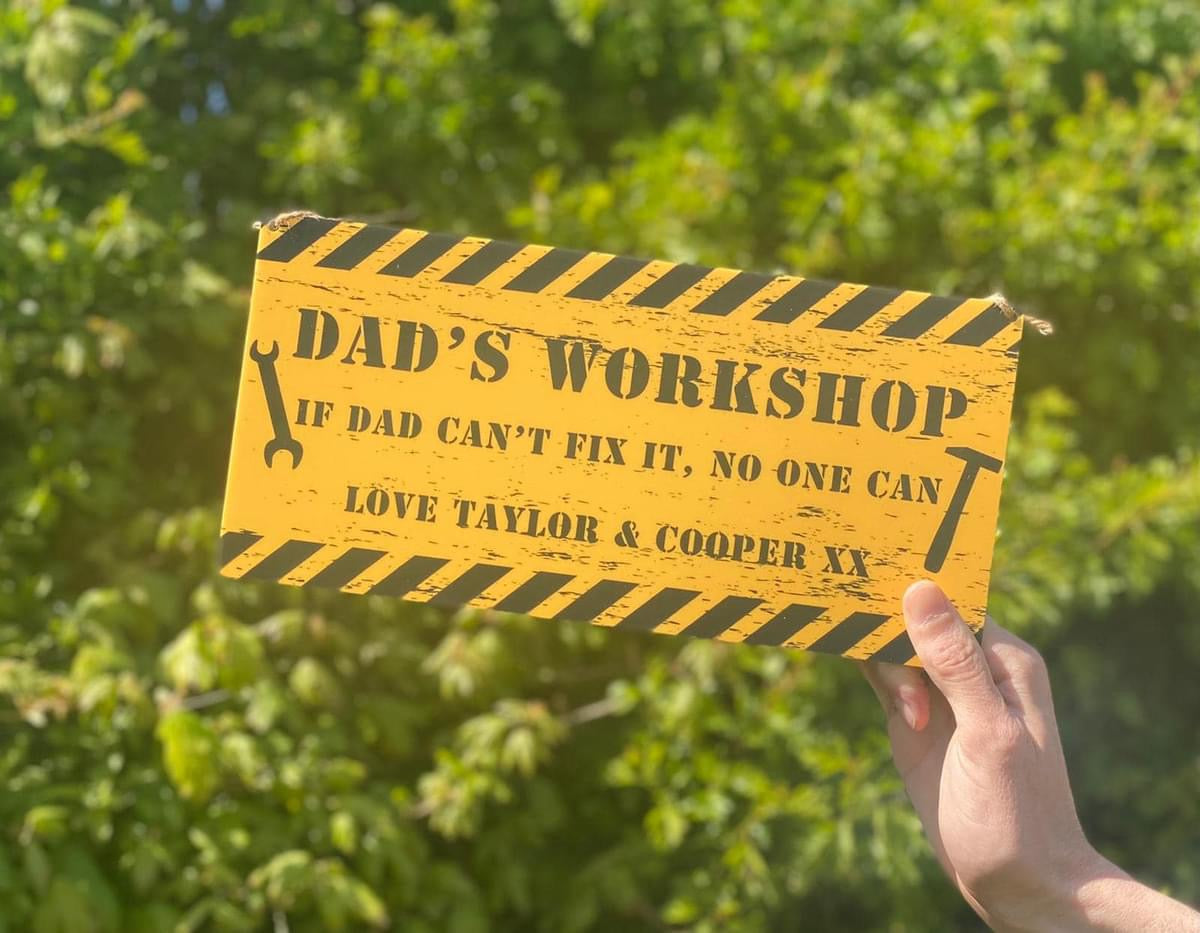 Personalised Dad's Workshop Hanging Sign