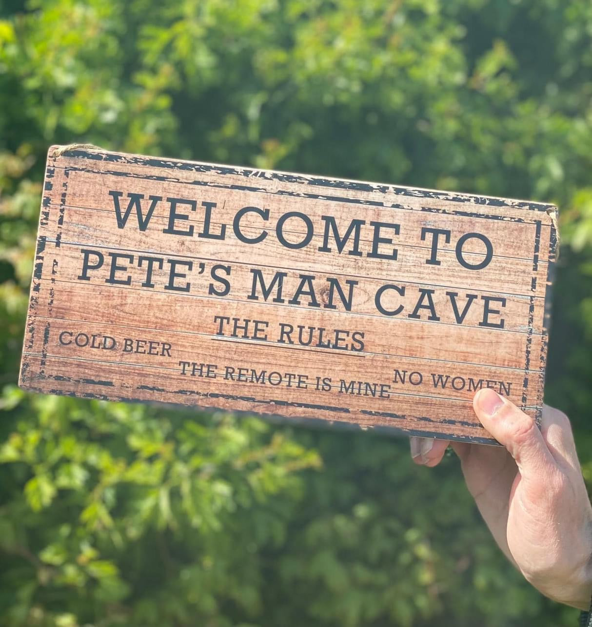 Personalised Man Cave Hanging Sign