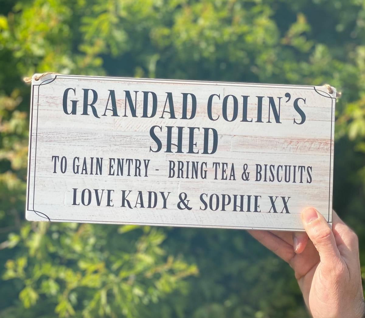Personalised Shed Hanging Sign