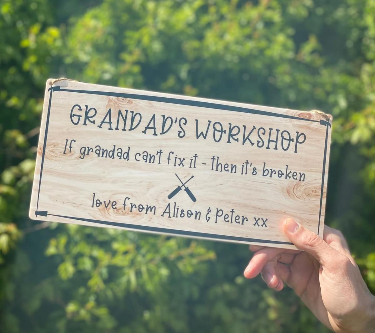 Personalised Workshop Hanging Sign