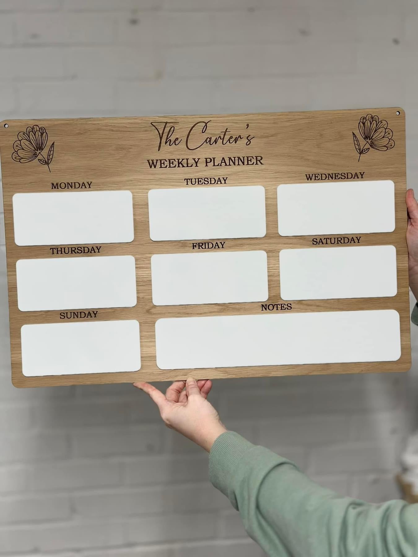 Weekly Oak Veneer Personalised Planner