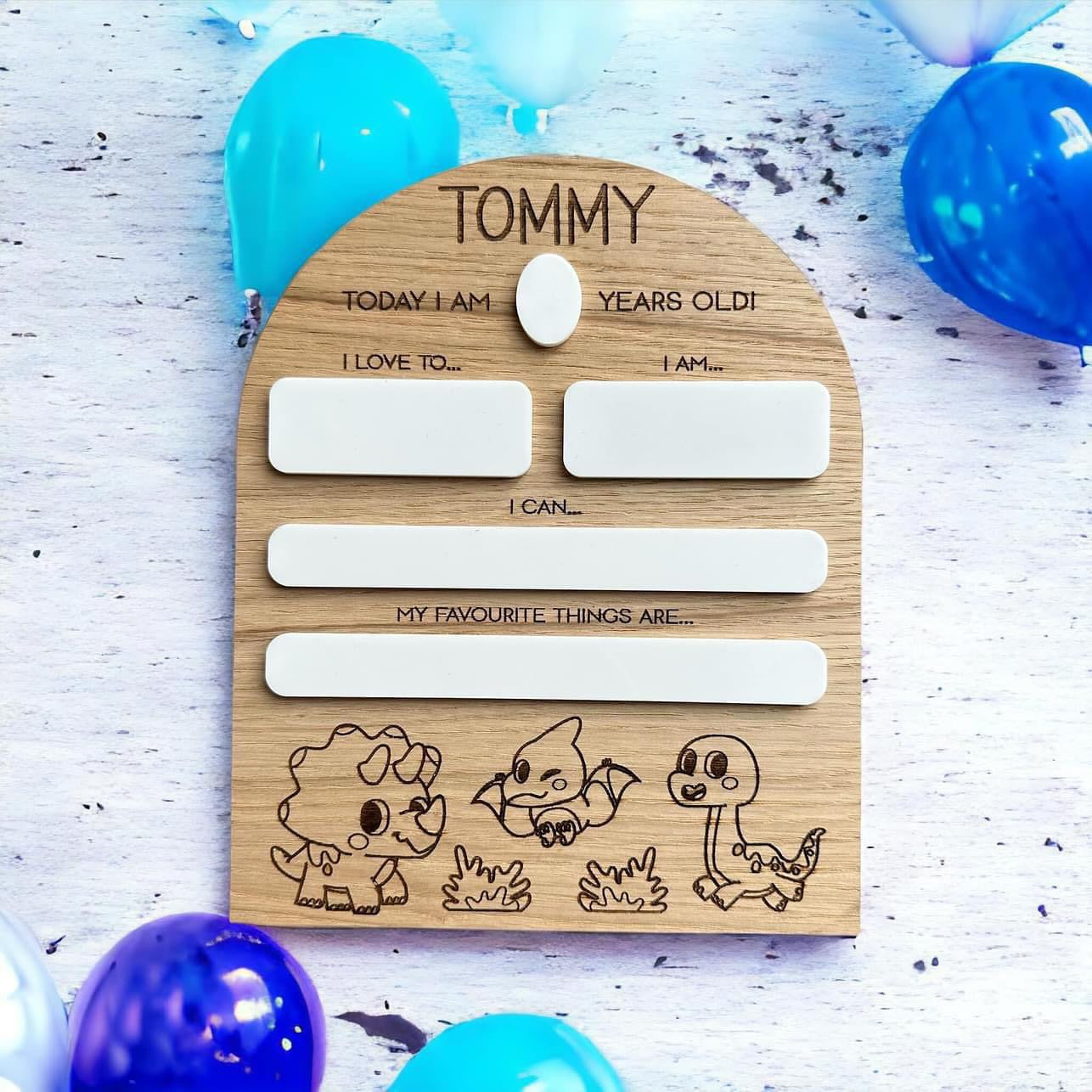 Oak 'Today I am' Birthday Boards