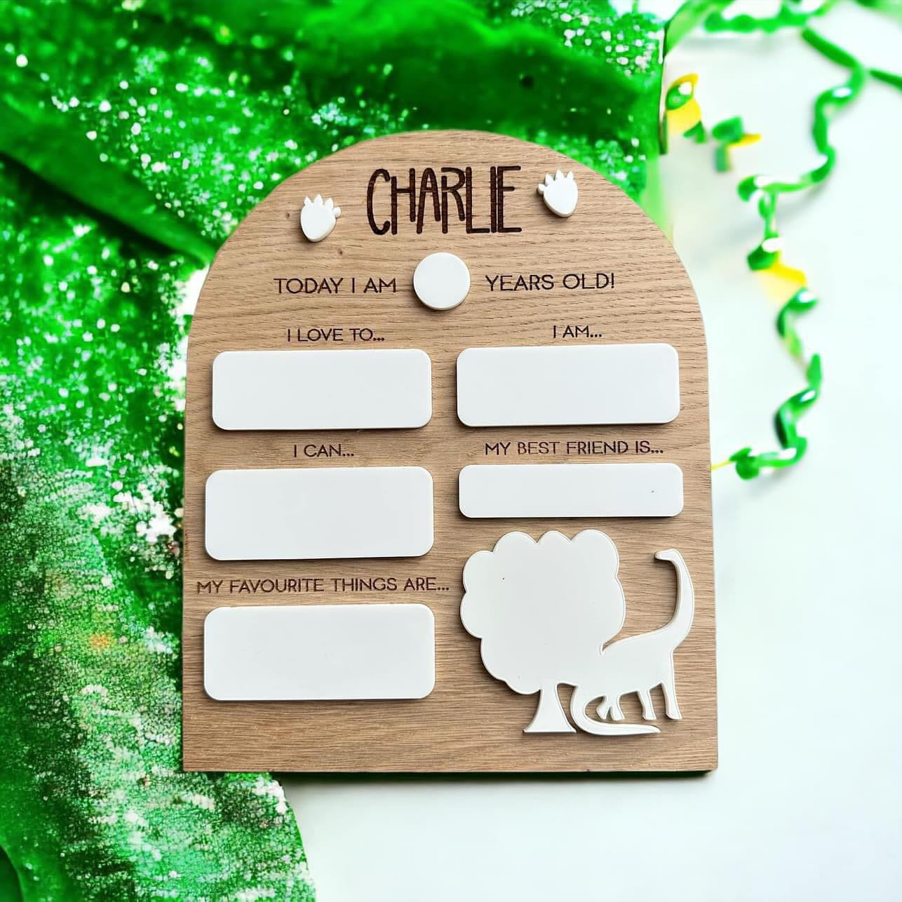 Oak 'Today I am' Birthday Boards