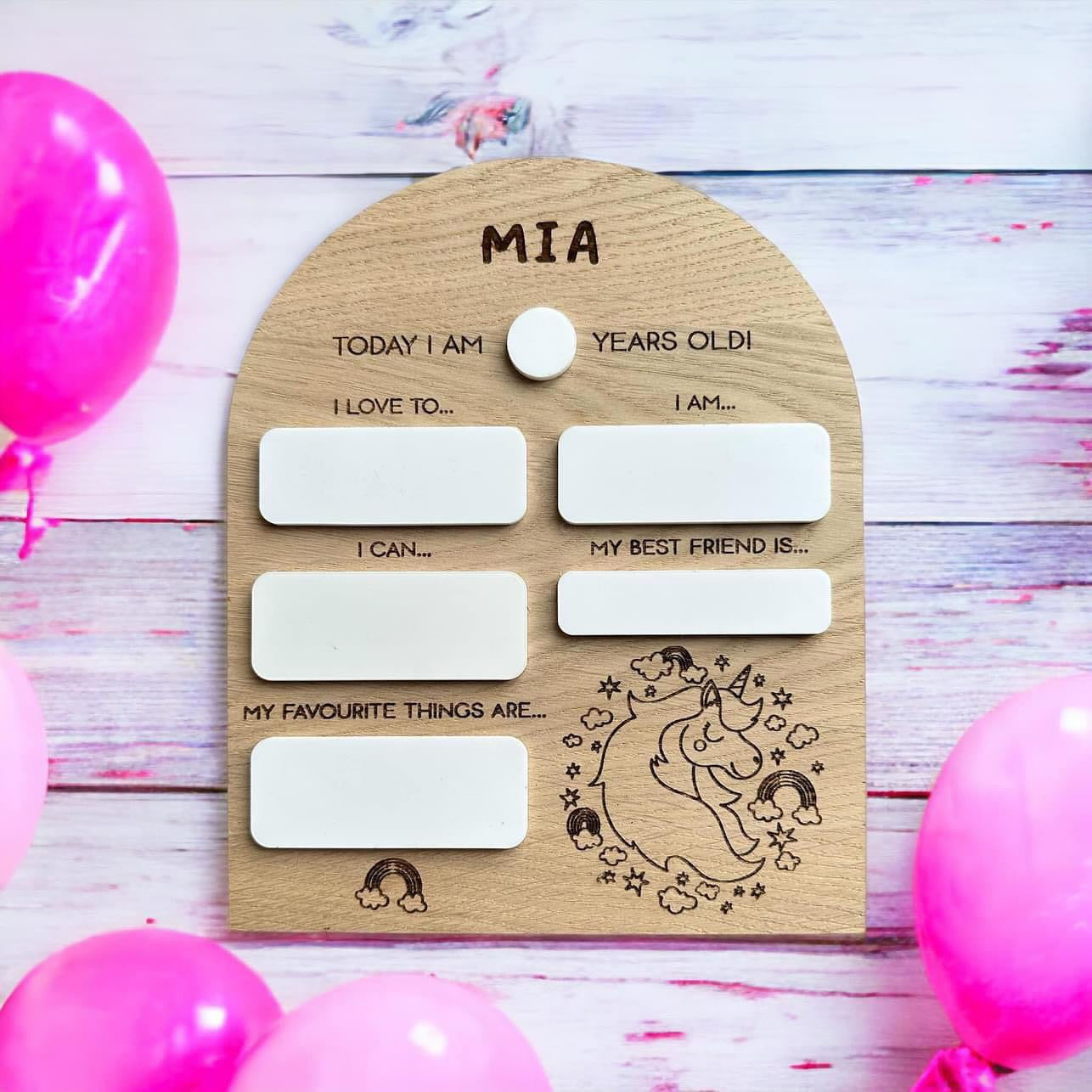 Oak 'Today I am' Birthday Boards