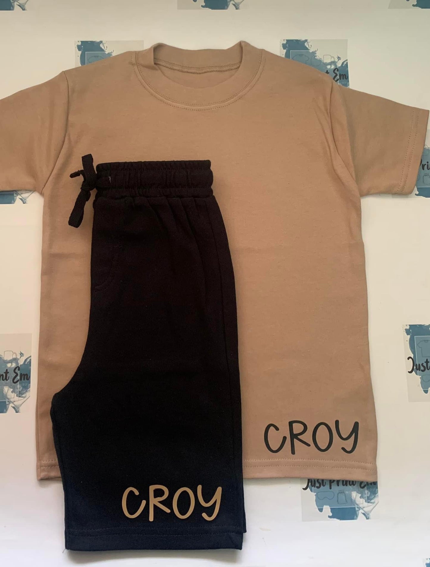 Short Sleeve Children T-Shirts and Short Set