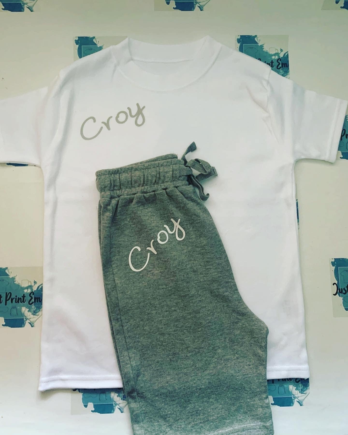 Short Sleeve Children T-Shirts and Short Set