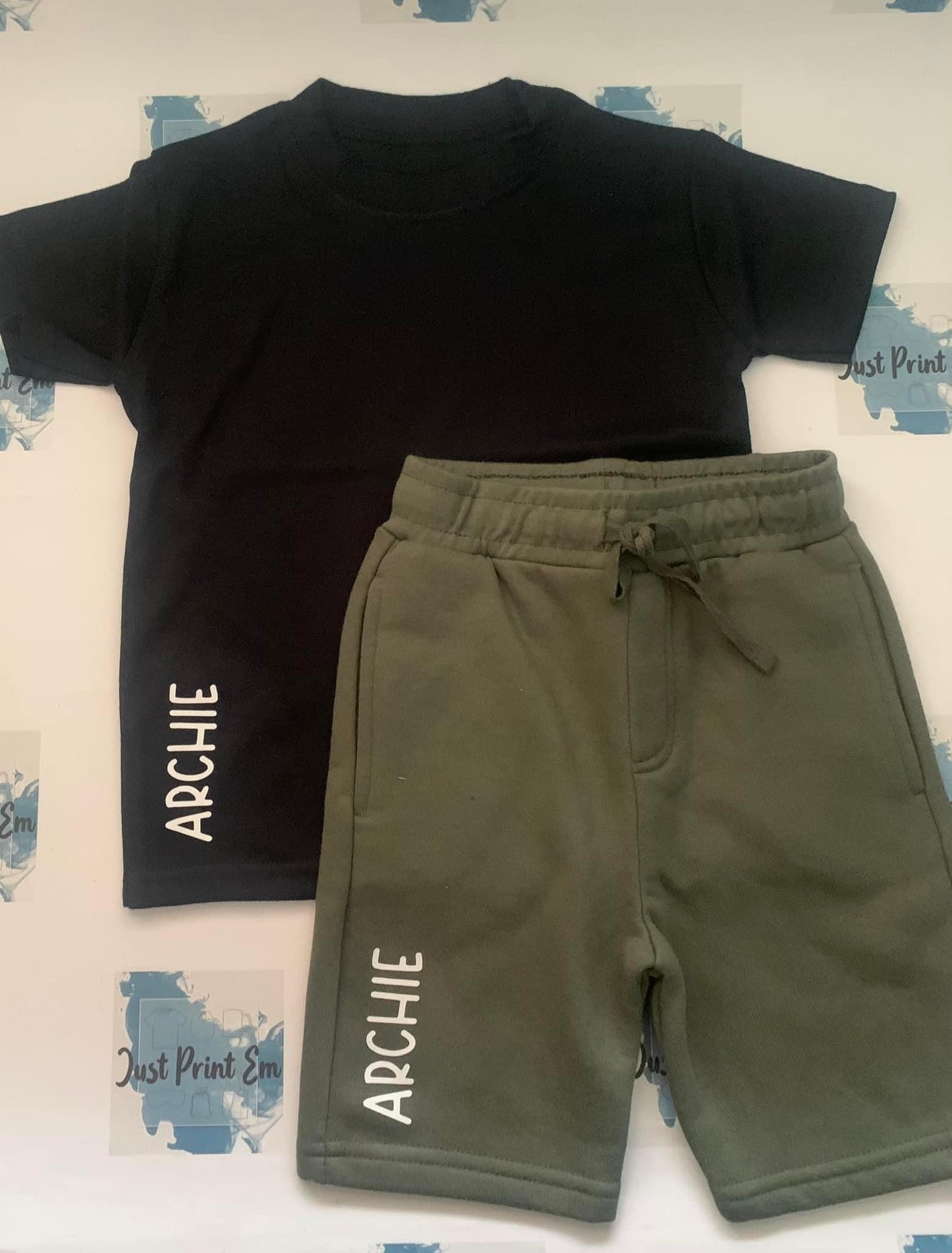 Short Sleeve Children T-Shirts and Short Set
