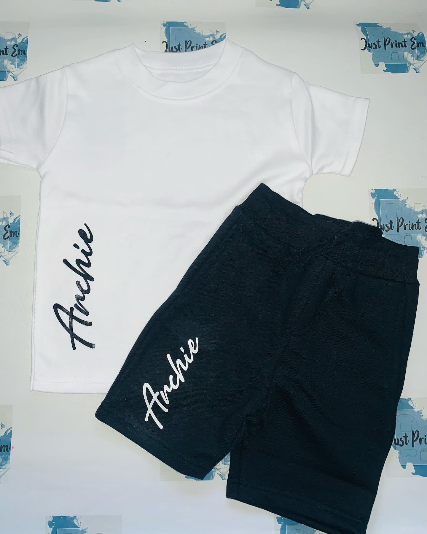 Short Sleeve Children T-Shirts and Short Set