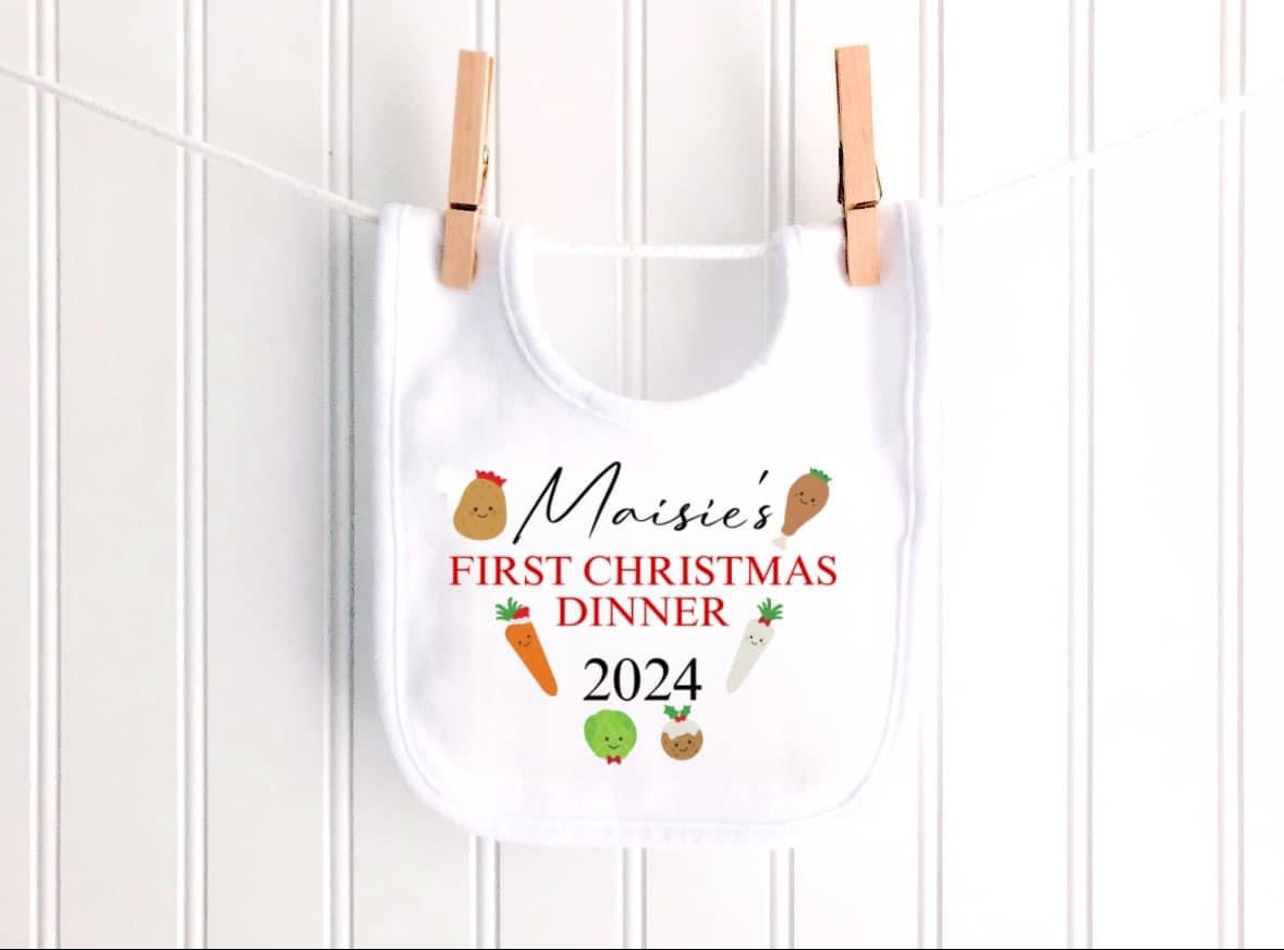 First Christmas Dinner Bib