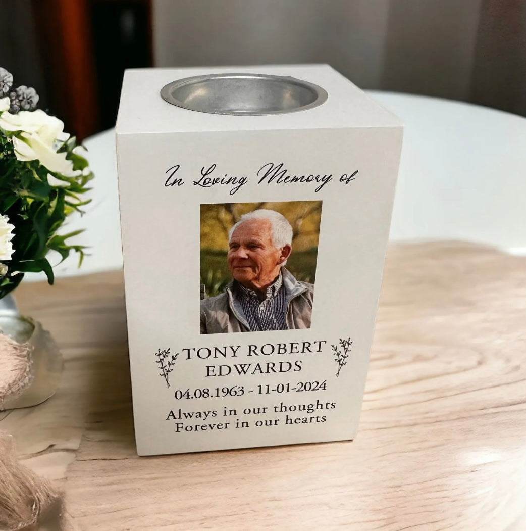 Memorial - Wooden Tea Light Candle Holder