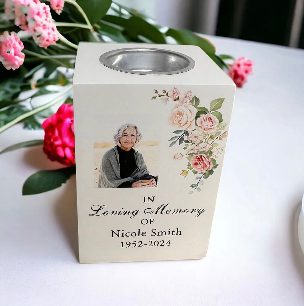 Memorial - Wooden Tea Light Candle Holder