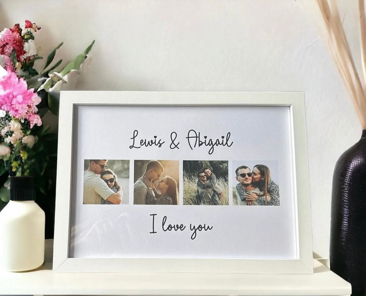 A4 Landscaped Photo Frame - I Love You