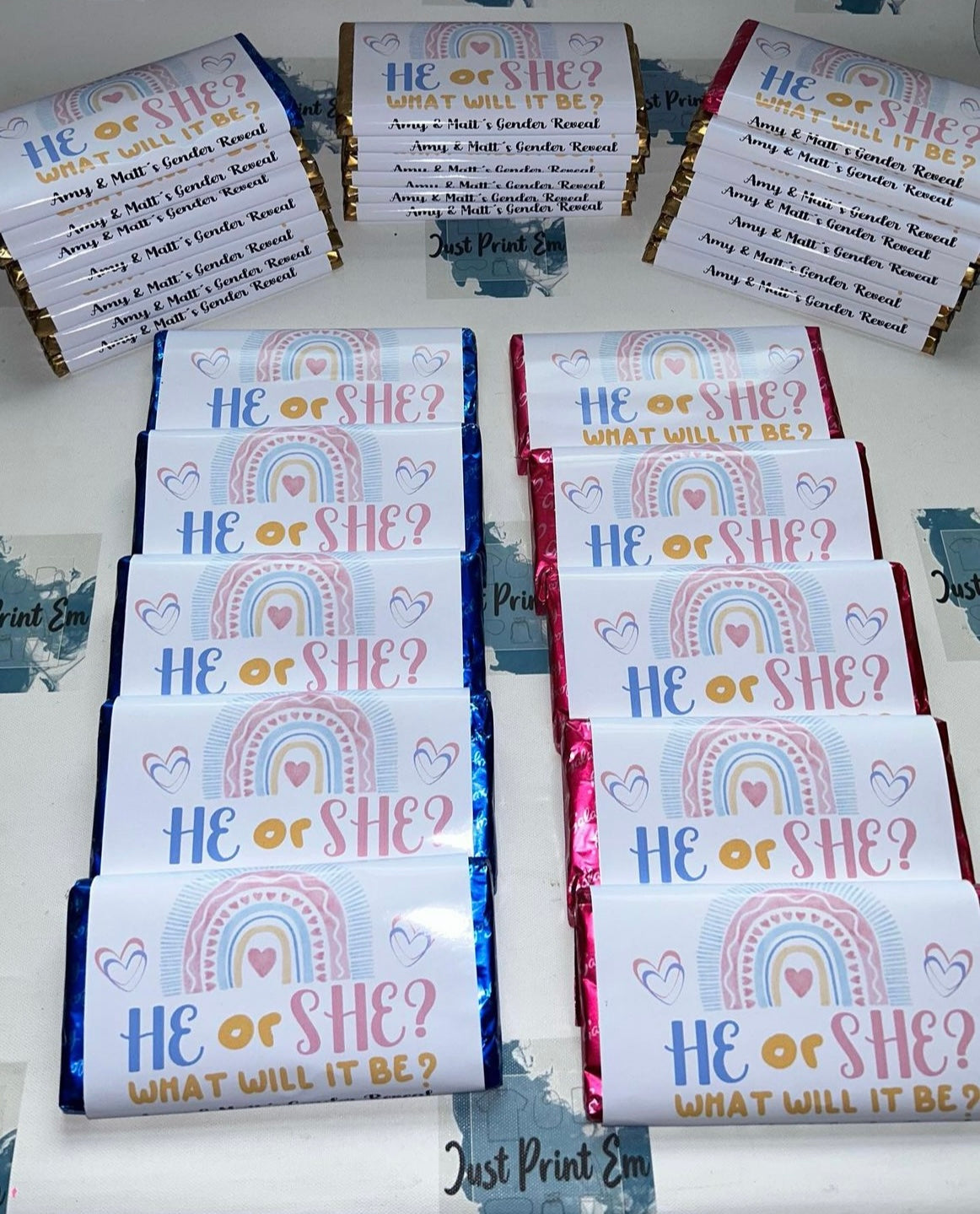 Gender Reveal - He or She Galaxy Chocolates