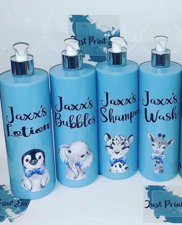 Dispensers Animal Picture Set 4pc - Shampoo-Wash-Bubbles-Lotion