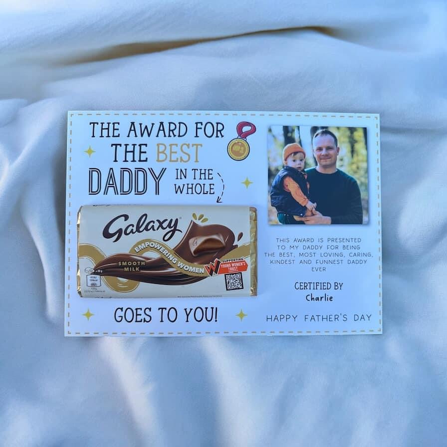 Father's Day Chocolate A4 Certificate