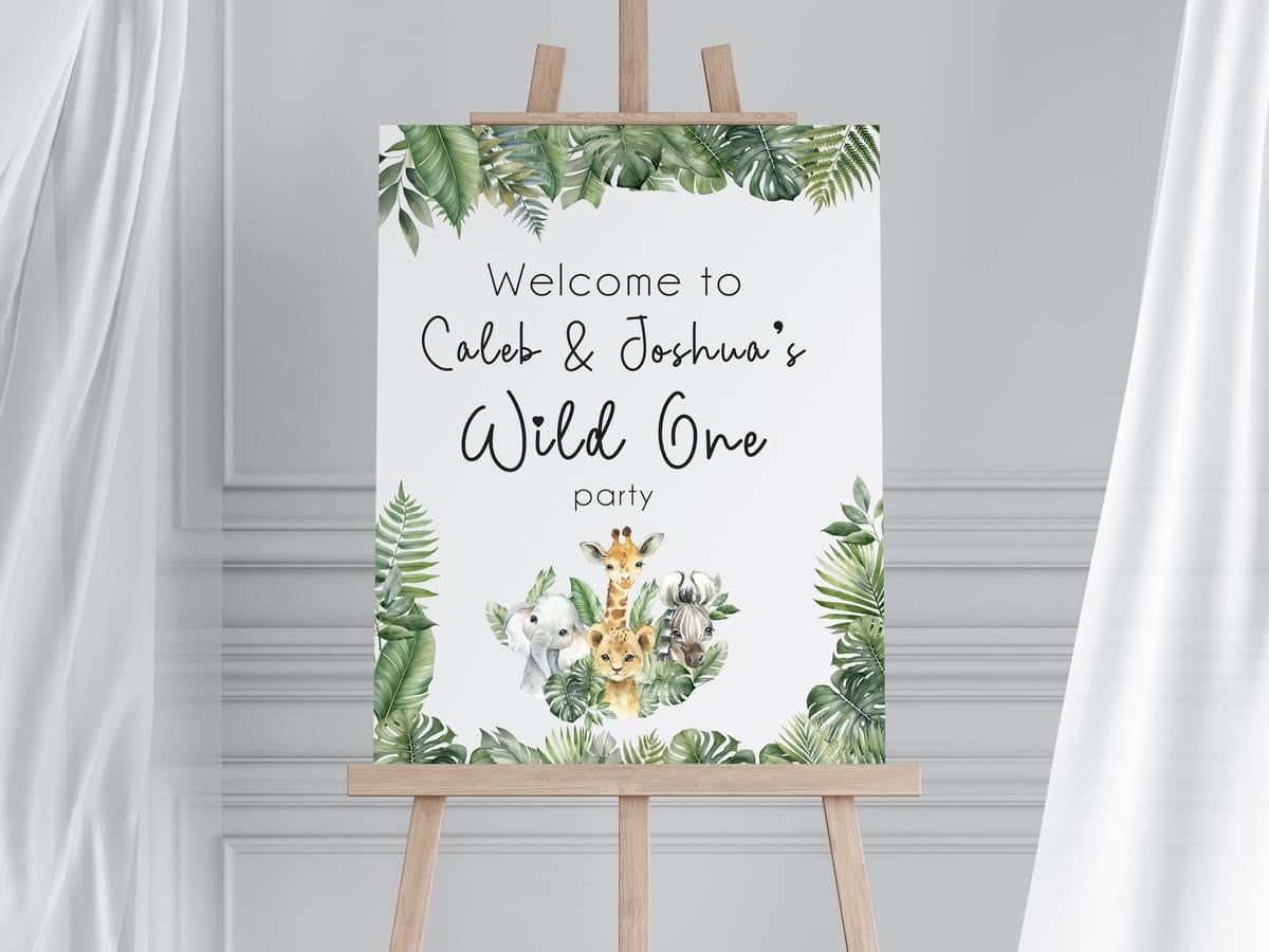 Wild One Jungle Birthday Board