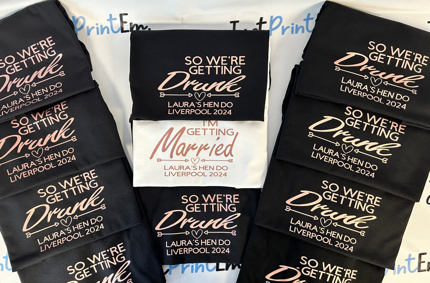 Short Sleeve Women's Hen Party T-Shirt (Front & Back)