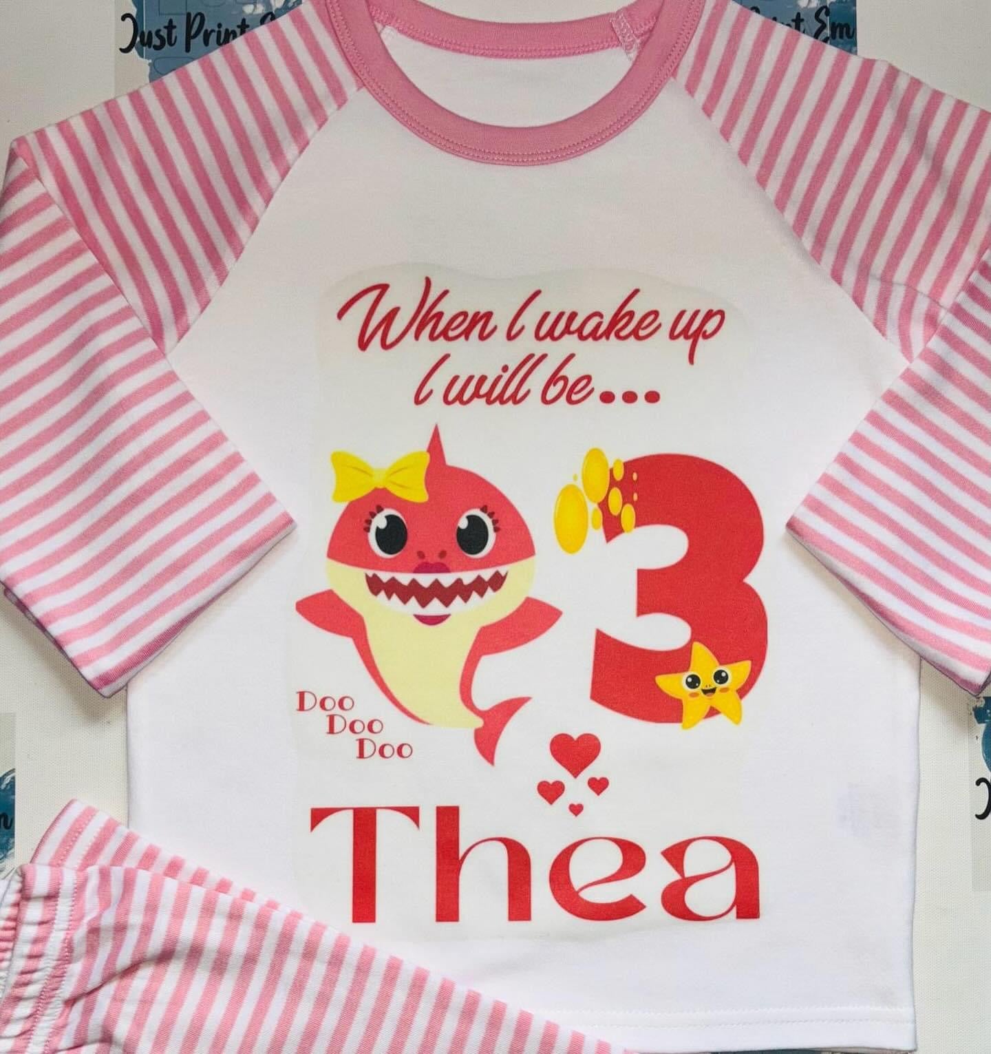 Pink Children Birthday Pyjamas- Add your own design