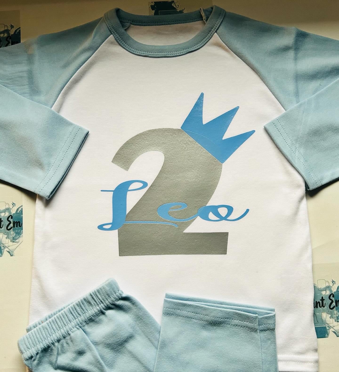 Blue Children Birthday Pyjamas