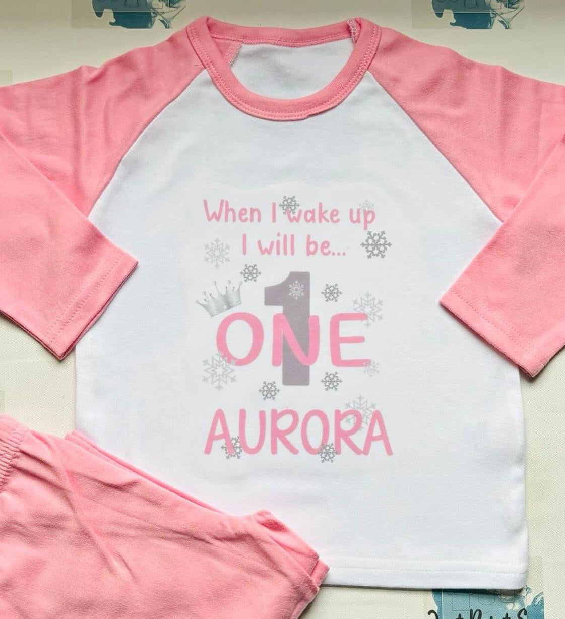 Pink Children Birthday Pyjamas- Add your own design