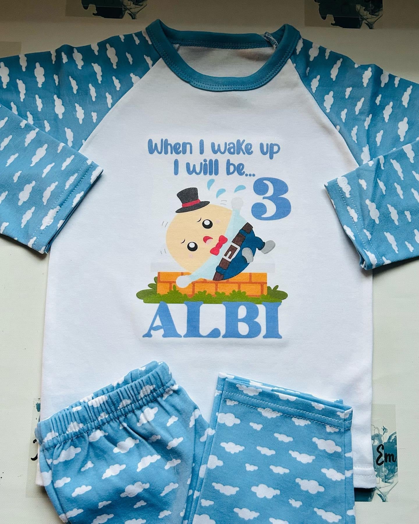 Blue Children Birthday Pyjamas