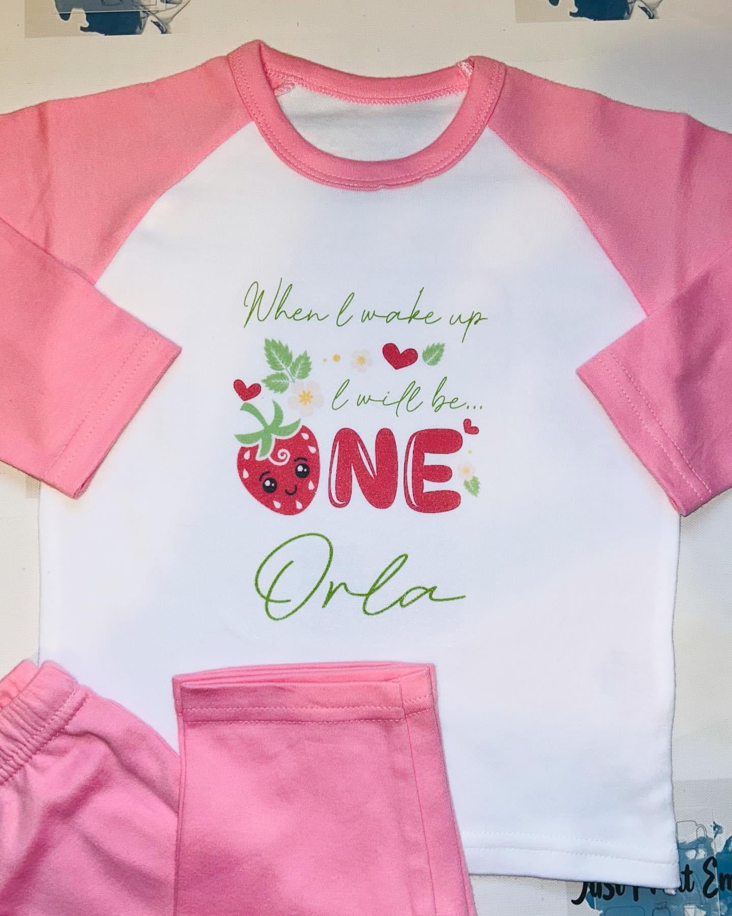 Pink Children Birthday Pyjamas- Add your own design