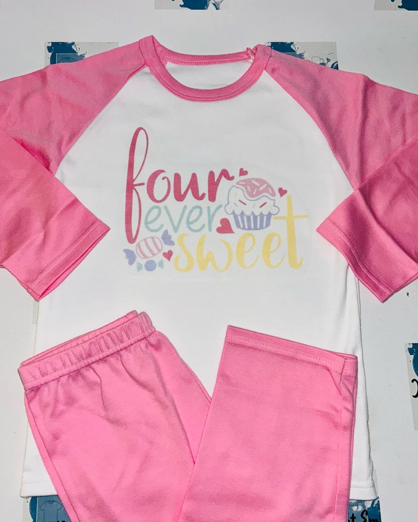 Pink Children Birthday Pyjamas- Add your own design