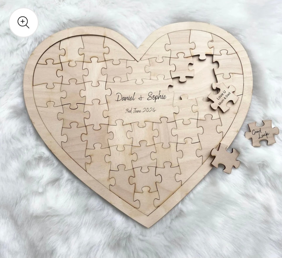 Wedding Wooden Puzzle Guestbook